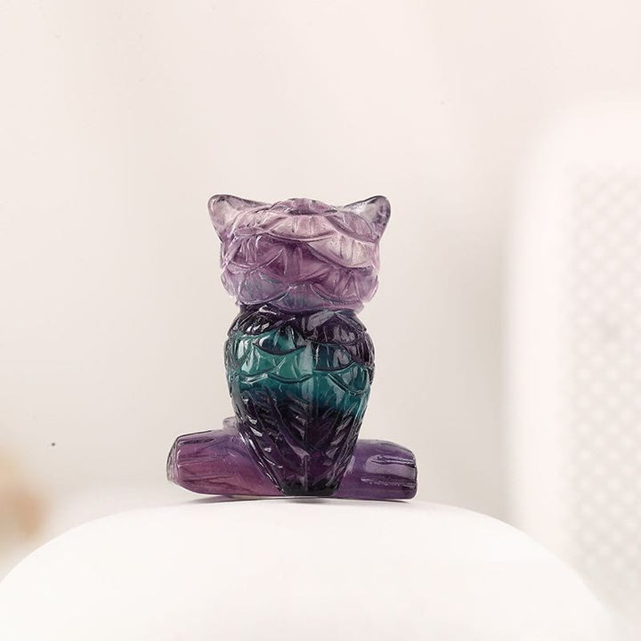 Ornamento gufo color caramella in fluorite Olivenorma 