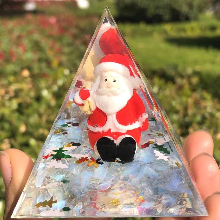 Olivenorma Babbo Natale con piramide di orgonica in pietra di luna