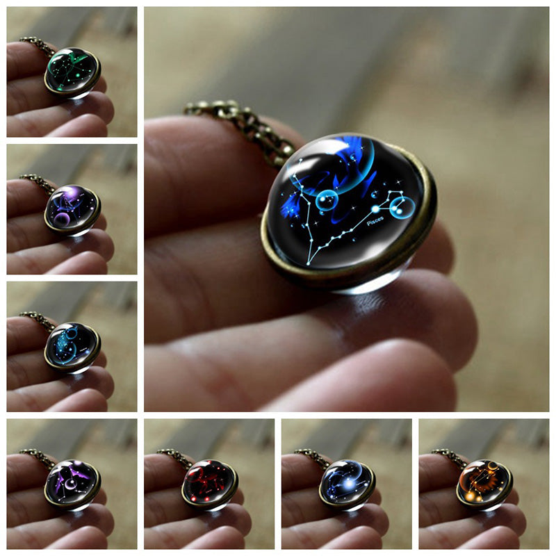 Collana di protezione dello zodiaco Olivenorma Glass 12 Stelle