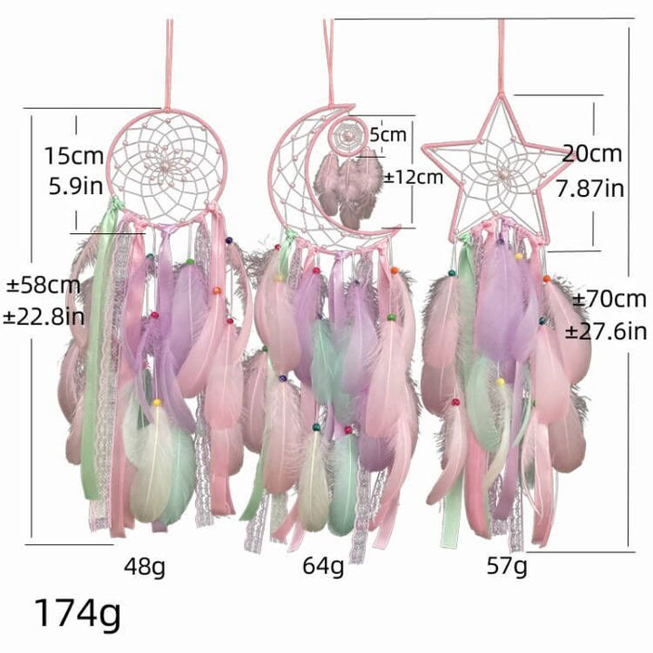 Olivenorma 3 pezzi Luna Sole Stella Macaron Colore Acchiappasogni 