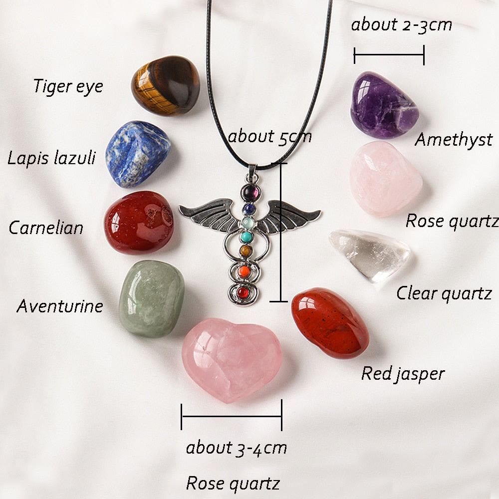 Olivenorma Pietre preziose per chakra lucide irregolari naturali per meditazione Set di cristalli