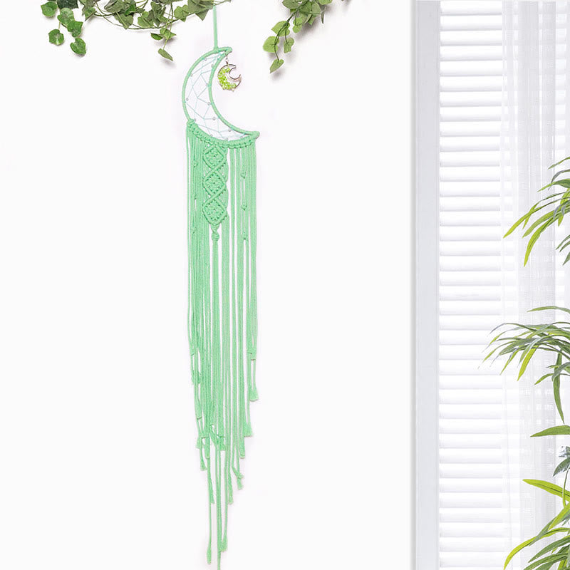 Olivenorma Crystal Tree of Life Acchiappasogni in corda di cotone intrecciata