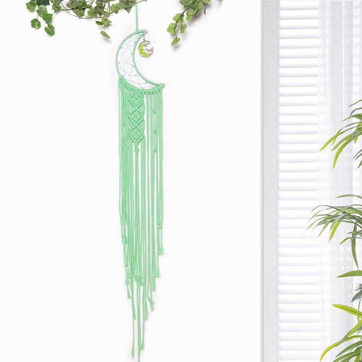Olivenorma Crystal Tree of Life Acchiappasogni in corda di cotone intrecciata