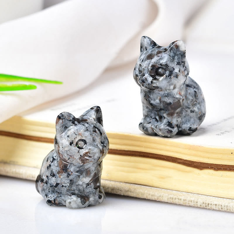 Olivenorma Crystal Kitten Stone Carving Artigianato Decorazione con pietre preziose