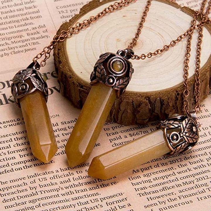 Collana esagonale in cristallo naturale Olivenorma 