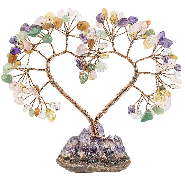 Pietra di cristallo naturale Amore Feng Shui Albero