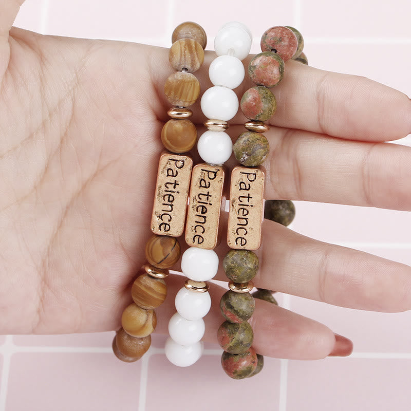 Bracciale con incisione Olivenorma Natural Gemstone Mom Patience