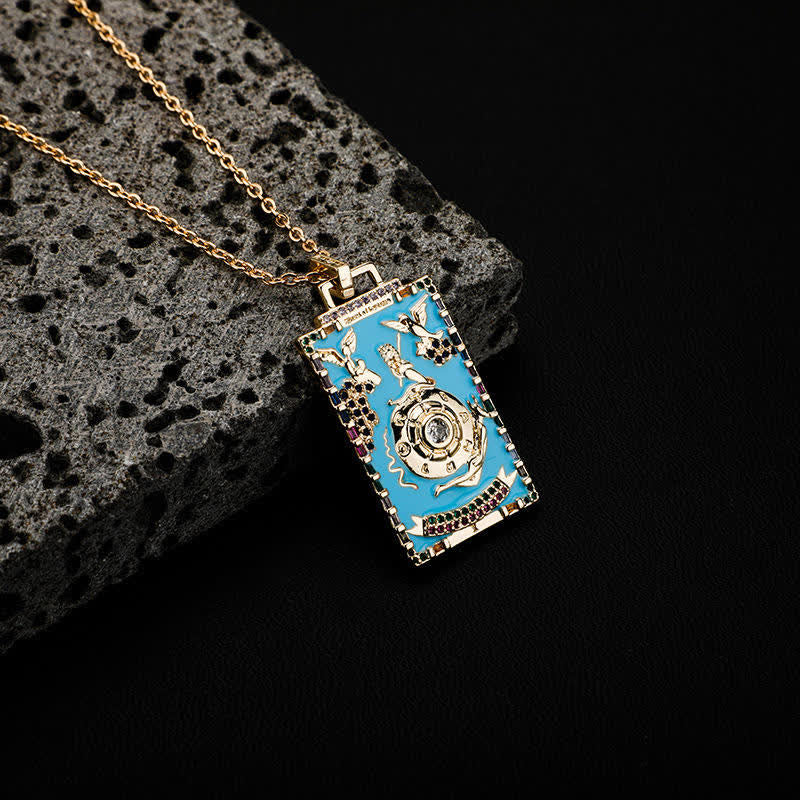 Collana con carta dei tarocchi Olivenorma in smalto