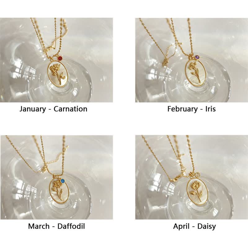 Collana con pietra portafortuna Olivenorma e fiore portafortuna