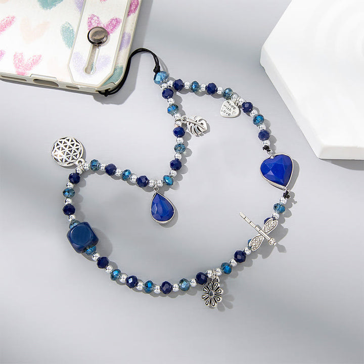 Cinturino per telefono Olivenorma Crystal Pearl Drop a forma di cuore