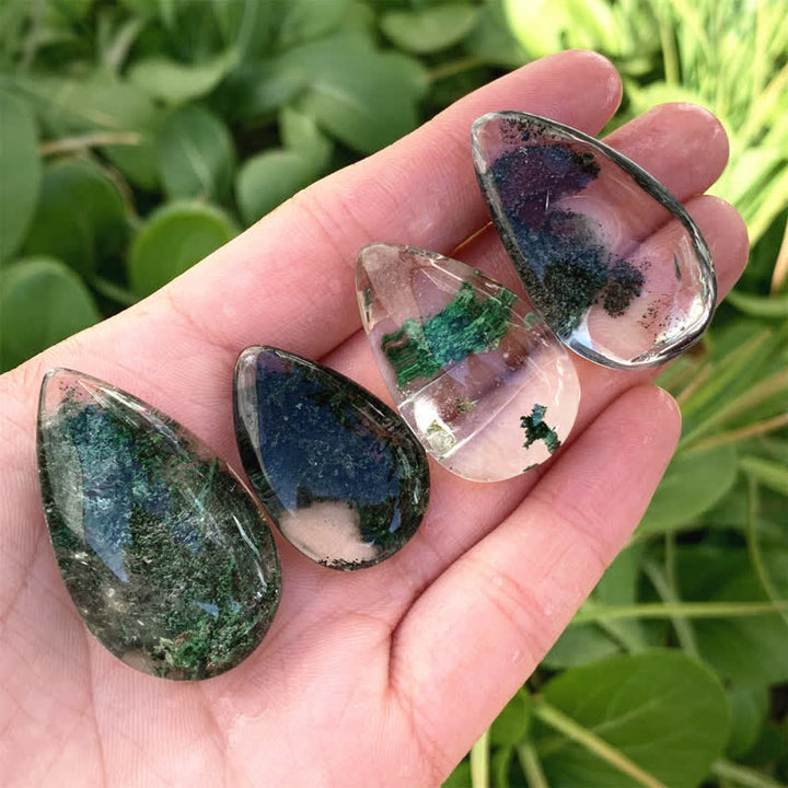 Ciondolo di cristallo curativo in quarzo fantasma verde