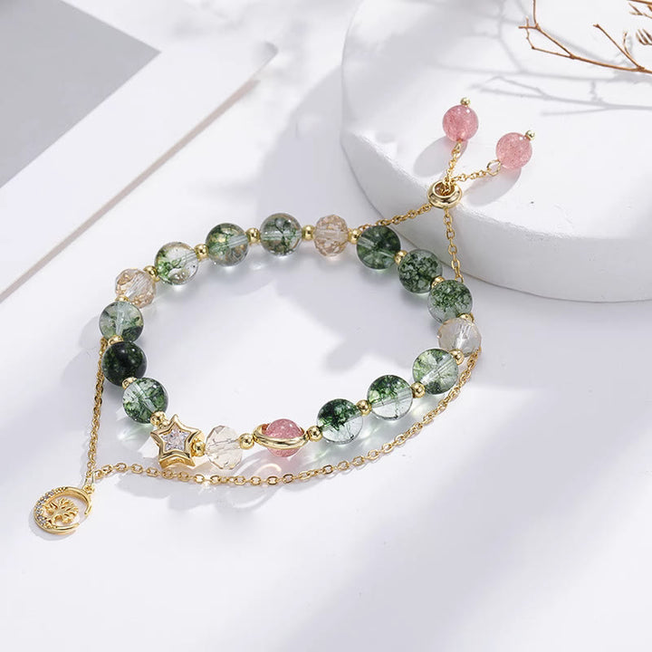 Bracciale con ciondolo a forma di stella in agata muschiata Olivenorma e albero della vita