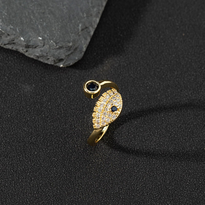 Olivenorma Anello Zircone Bianco Anello Regolabile Malocchio