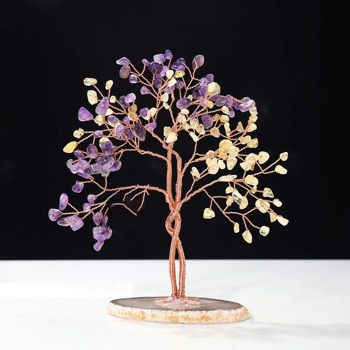 Olivenorma Pietra di cristallo naturale Albero Feng Shui