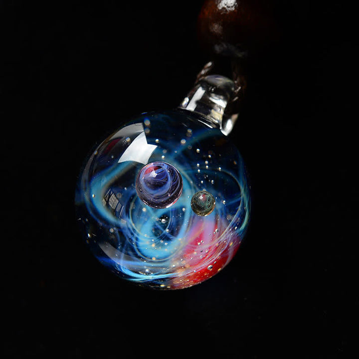 Collana in vetro con cielo stellato cosmico Olivenorma