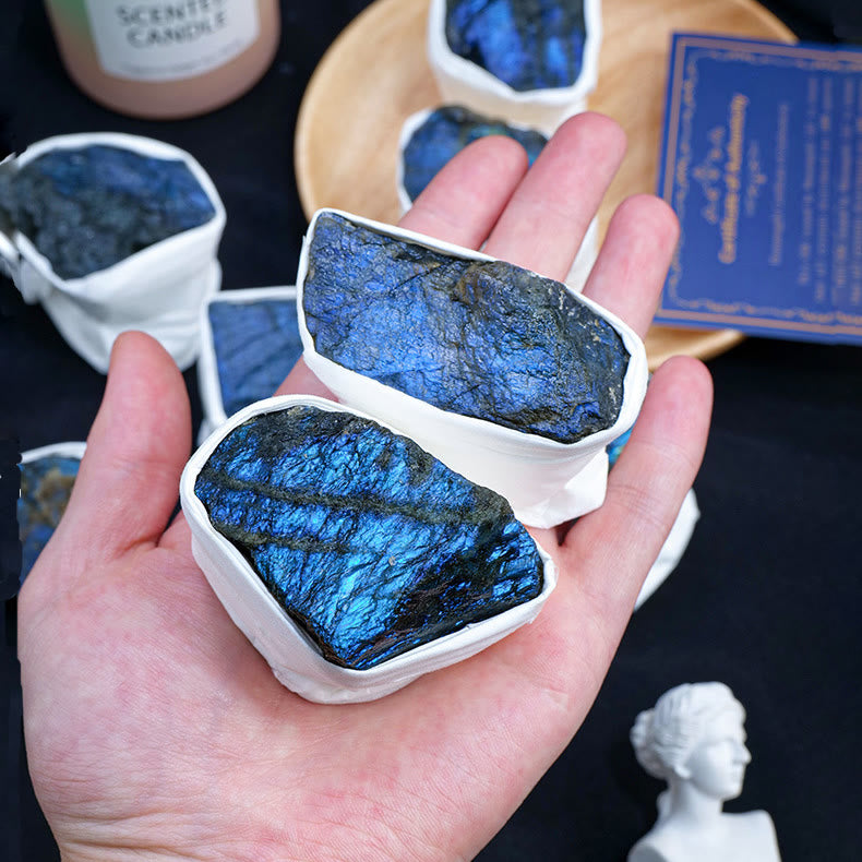 Olivenorma Labradorite Cristallo grezzo incastonato Pietra naturale