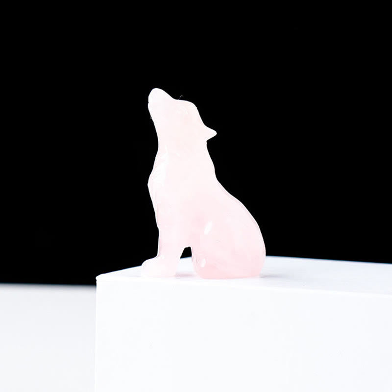 Decorazione in pietra preziosa di cristallo naturale Olivenorma Little Wolf Boy - Quarzo rosa - image 19