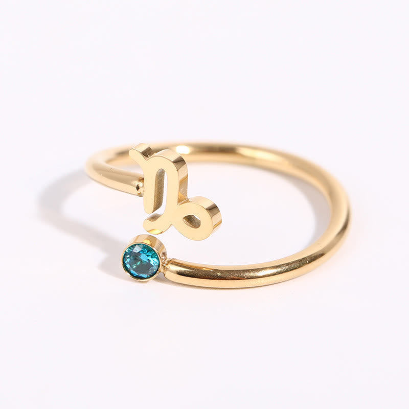 Anello con pietra portafortuna dello zodiaco Olivenorma