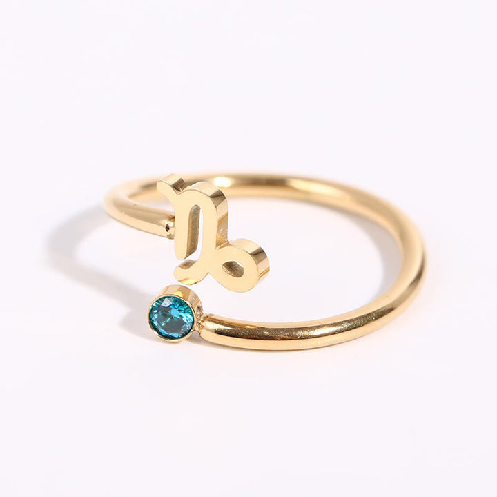 Anello con pietra portafortuna dello zodiaco Olivenorma