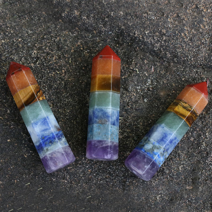 Ornamenti per colonne esagonali con chakra Olivenorma Bacchette di cristallo