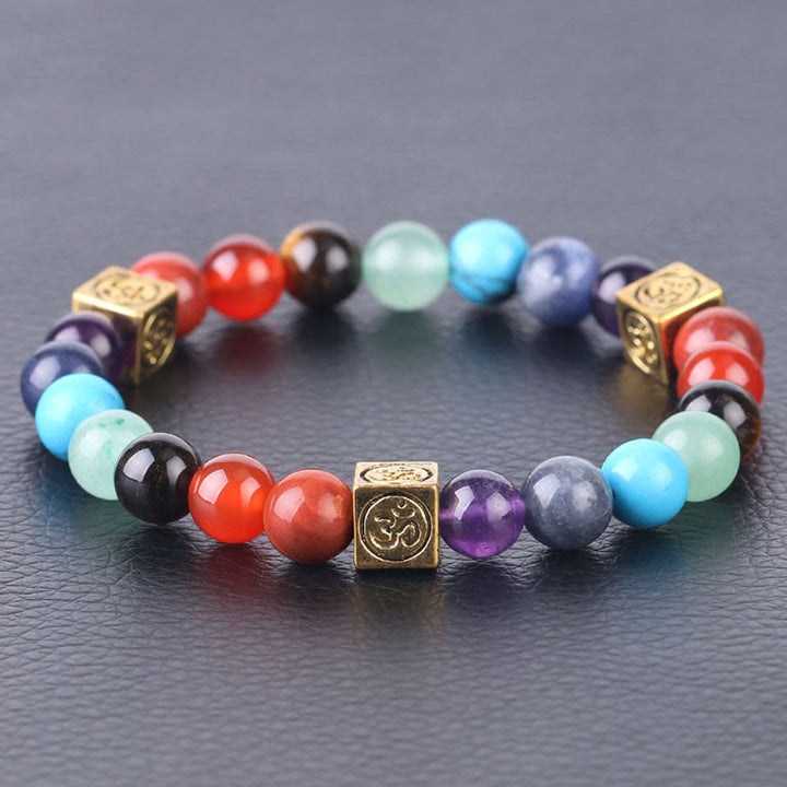 Olivenorma Bracciale Yoga con Perline Multicolore 7 Chakra