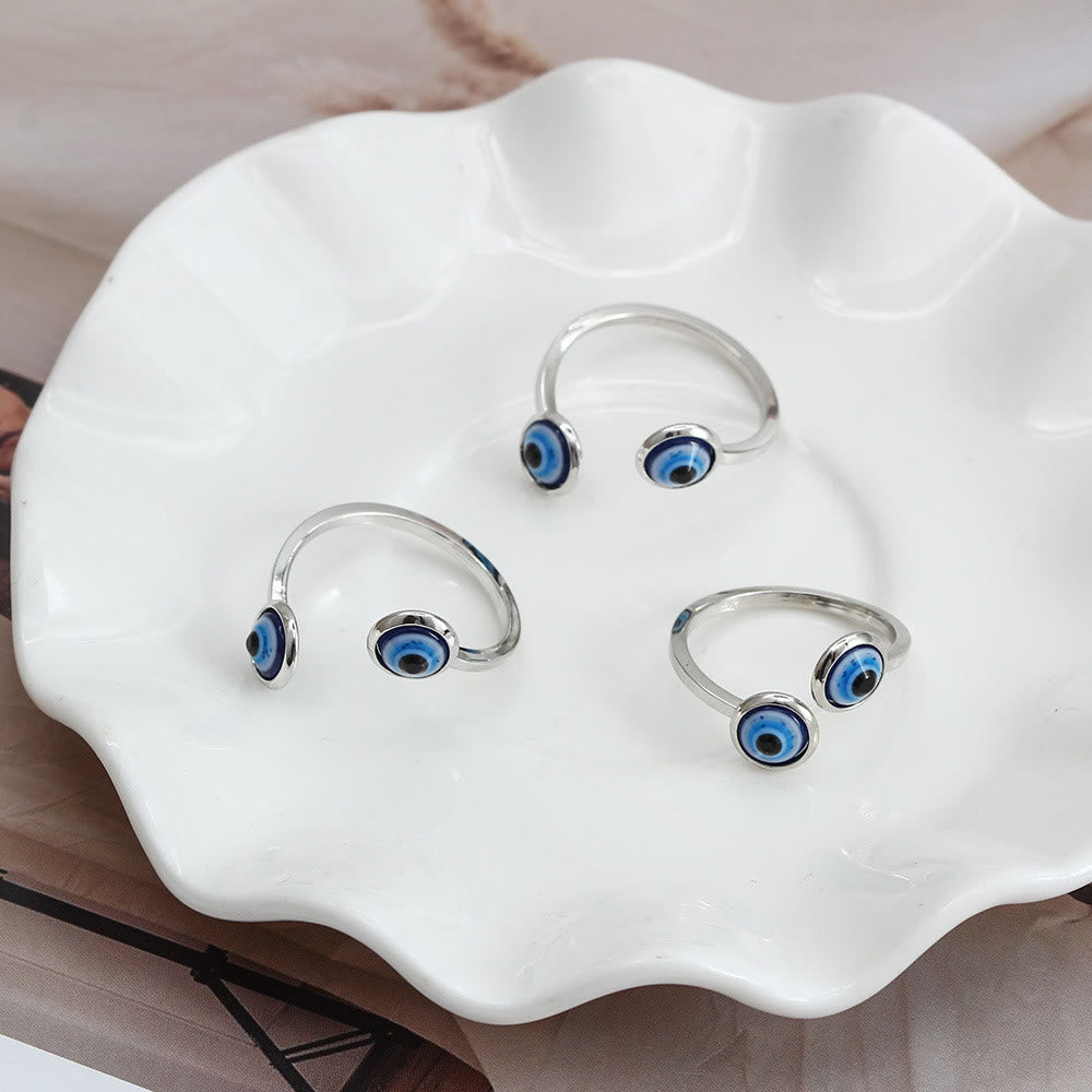 Anello da donna Olivenorma con zircone bianco placcato oro e malocchio