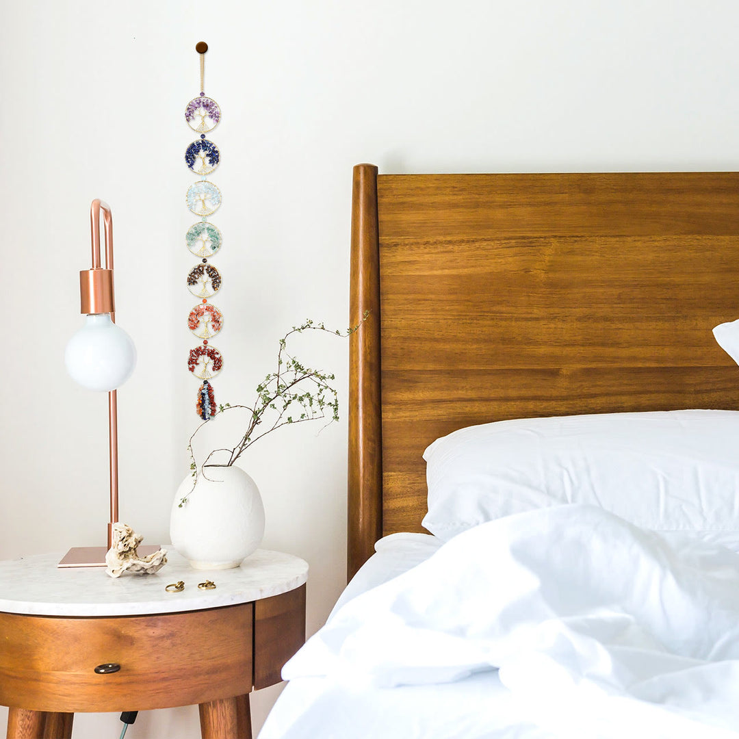 Olivenorma 7 Chakra Crystal Fengshui Albero della vita Decorazione da parete