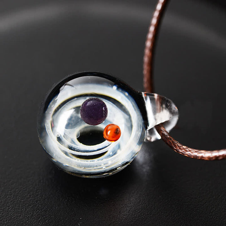 Collana in vetro con cielo stellato cosmico Olivenorma