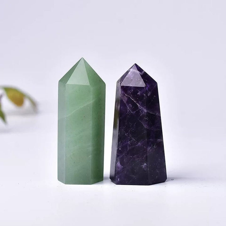 Olivenorma Set di decorazioni in pietra energetica con sette bacchette di cristallo naturale 