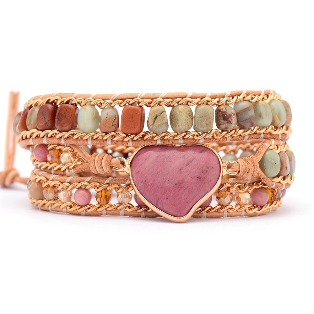 Bracciale avvolgente in rodonite Pure Love