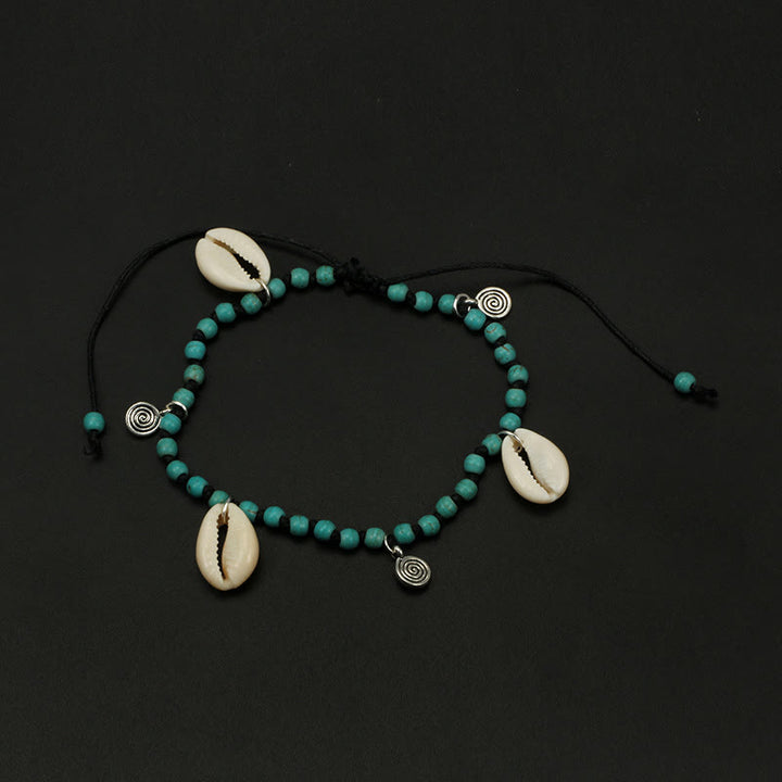 Olivenorma Bracciale Cavigliera con Ciondolo in Perline di Turchese Naturale