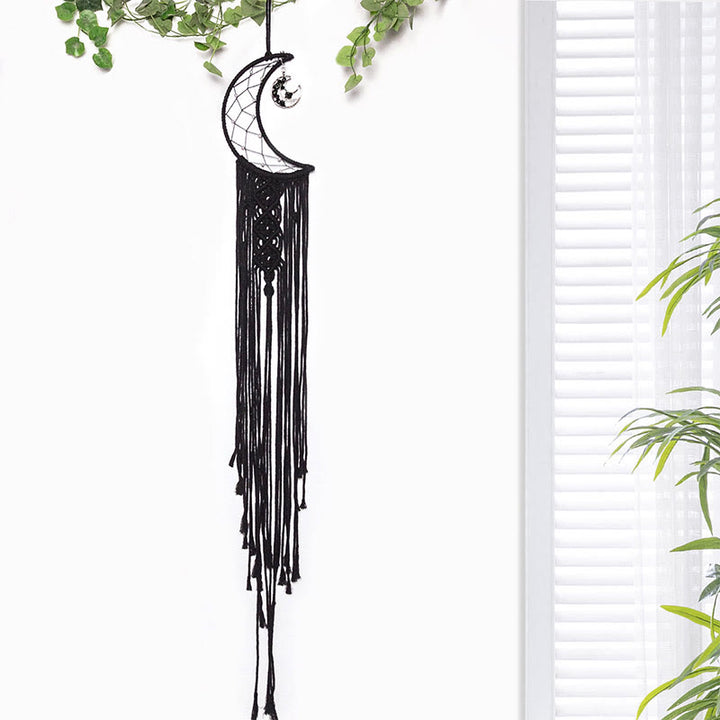 Olivenorma Crystal Tree of Life Acchiappasogni in corda di cotone intrecciata