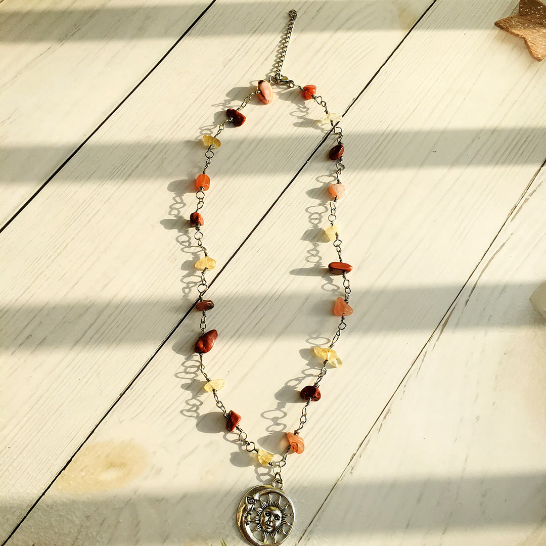 Collana di perline grezze colore cristallo Olivenorma