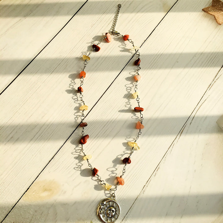 Collana di perline grezze colore cristallo Olivenorma