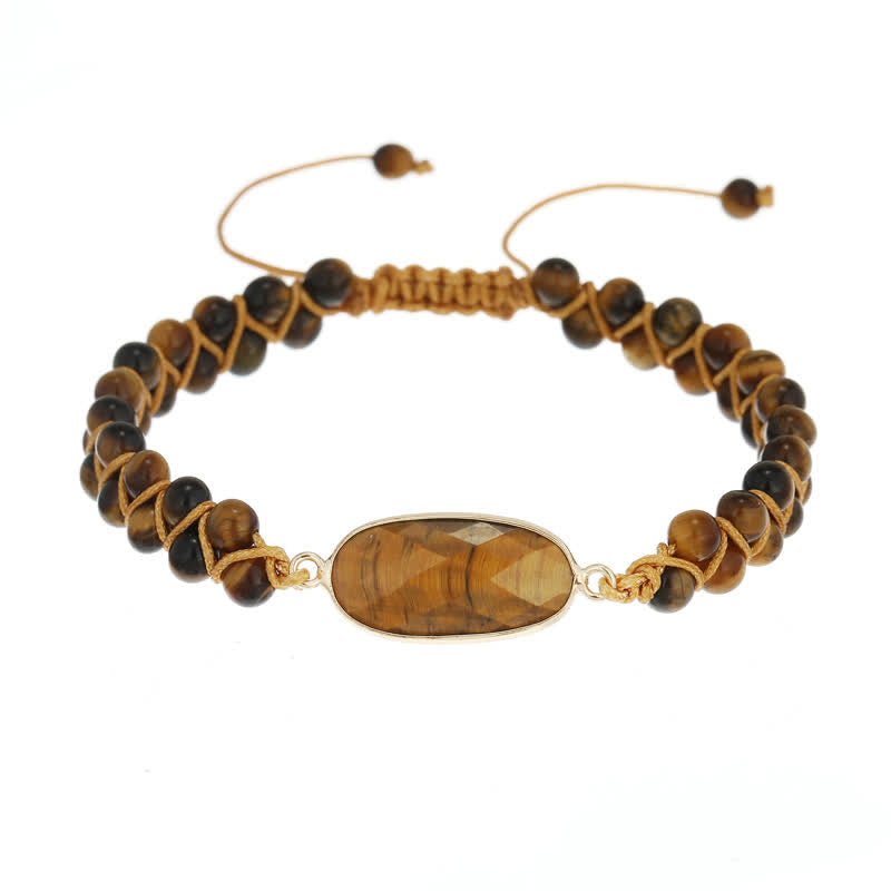 Bracciale intrecciato con perline di occhio di tigre Olivenorma