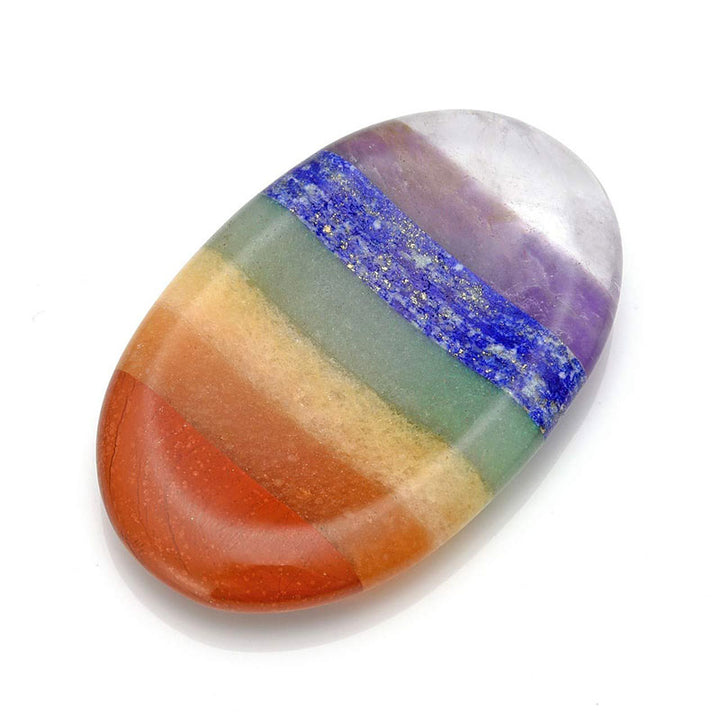 Pietra della preoccupazione del pollice arcobaleno del chakra Olivenorma
