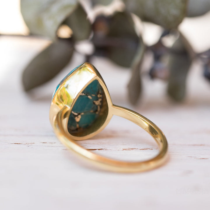 Anello a goccia in rame turchese Olivenorma