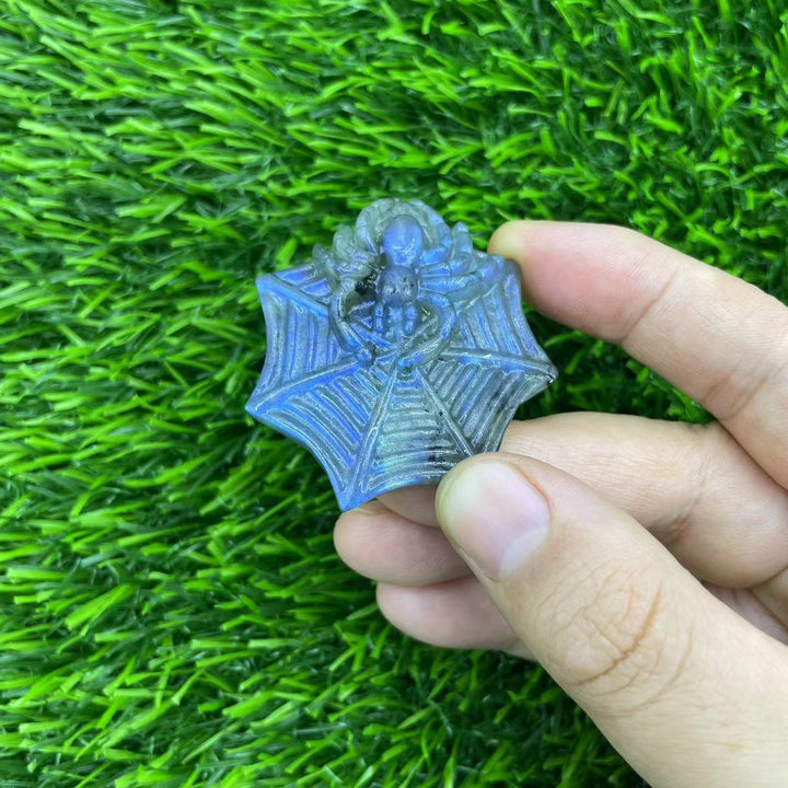 Decorazione per la casa in labradorite naturale Olivenorma con drago volante