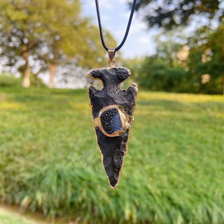 Collana con scudo freccia ancora in cristallo naturale Olivenorma