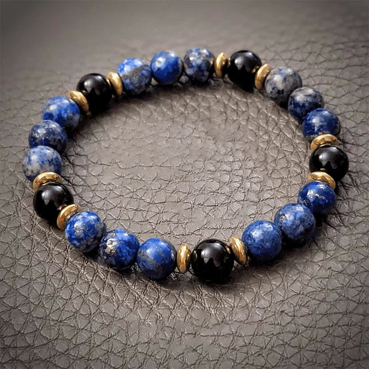 Bracciale Olivenorma "Healing Trust" in lapislazzuli e onice nero