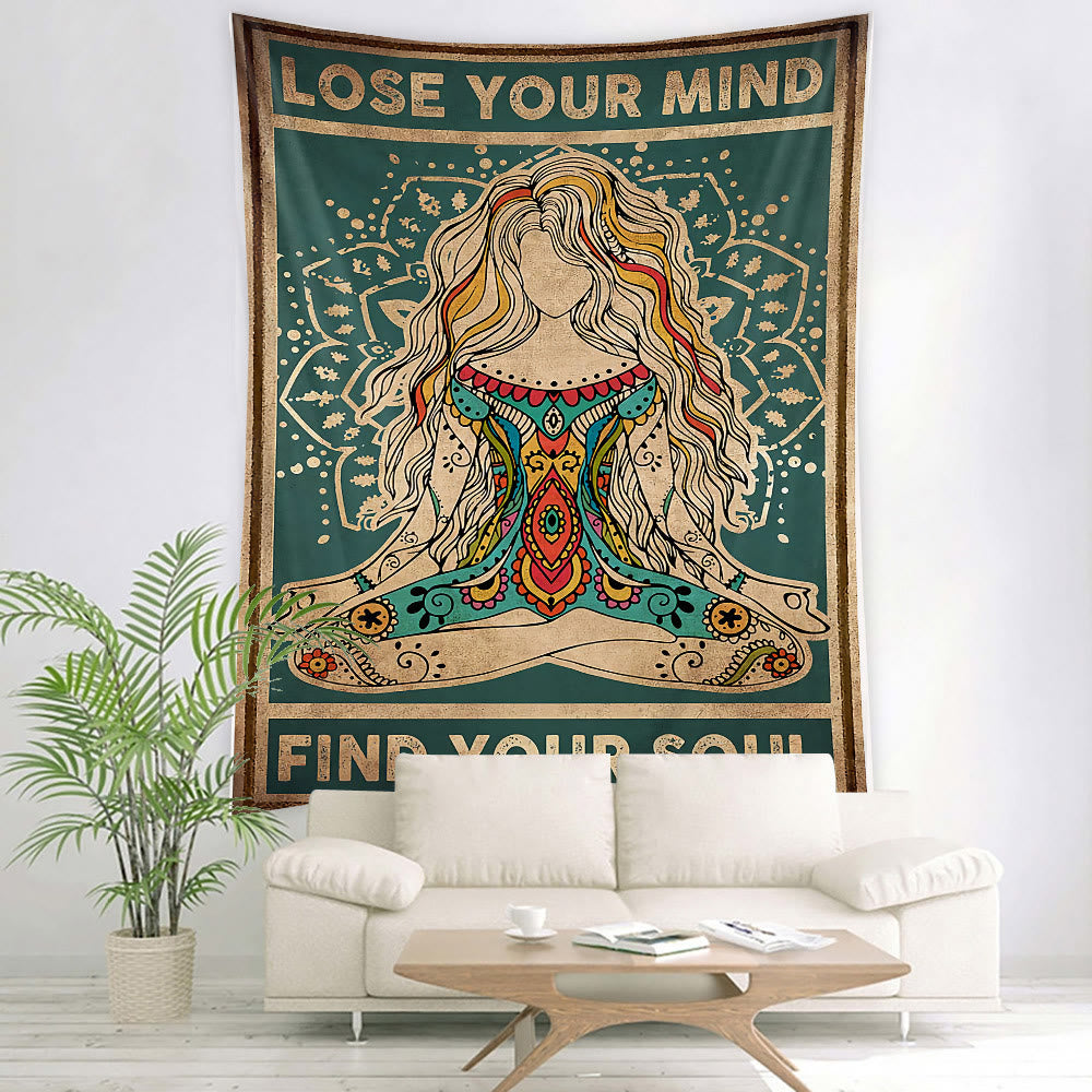 Arazzo con motivo Chakra per meditazione Yoga Olivenorma