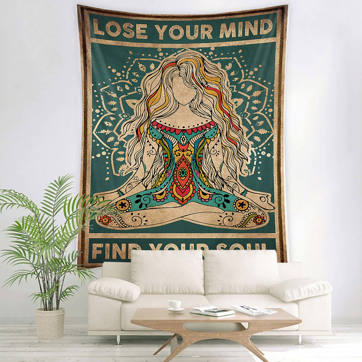 Arazzo con motivo Chakra per meditazione Yoga Olivenorma