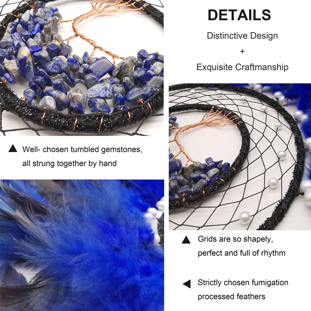 Olivenorma Albero della vita Sodalite blu Ghiaia Dream Catcher