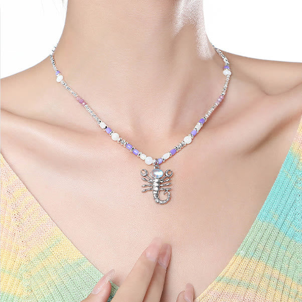 Collana in lega con ciondolo zodiacale in pietra di luna Olivenorma 