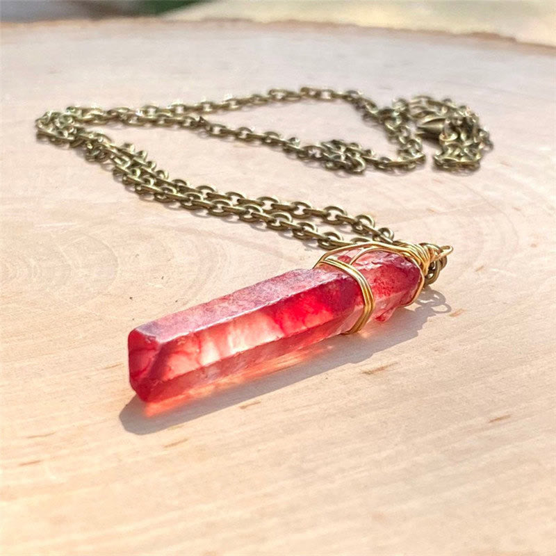 Collana di cristallo rosso curativo Olivenorma