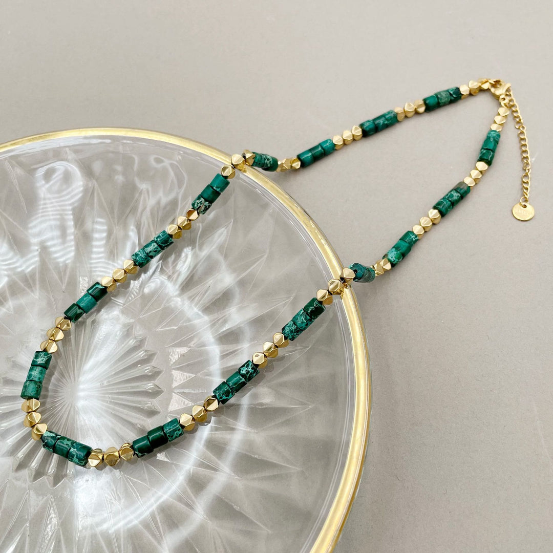 Collana in acciaio al titanio 14K Olivenorma con pietra naturale