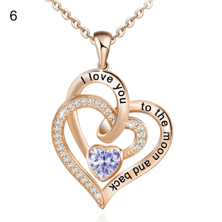 Collana con carta regalo Olivenorma Hearts and Hearts Birthstone - Oro rosa - Giugno - Con carta portafortuna - image 33
