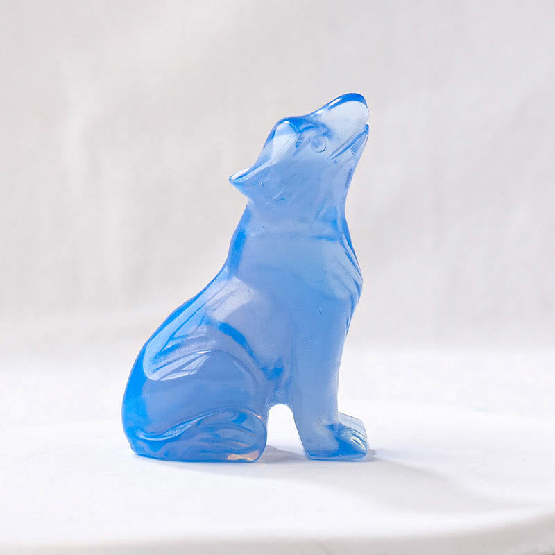 Decorazione in pietra preziosa di cristallo naturale Olivenorma Little Wolf Boy - Opalite blu - image 23