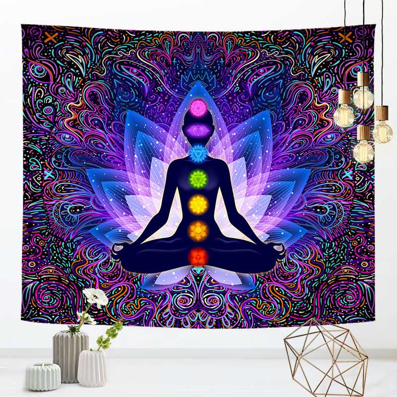 Olivenorma Chakra Meditazione Yoga Arazzo da parete - image 1