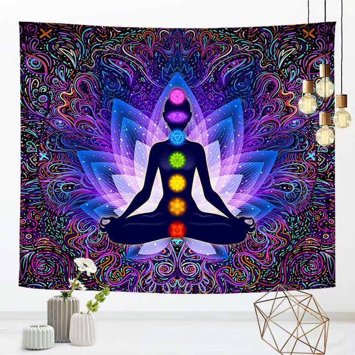 Olivenorma Chakra Meditazione Yoga Arazzo da parete - image 1